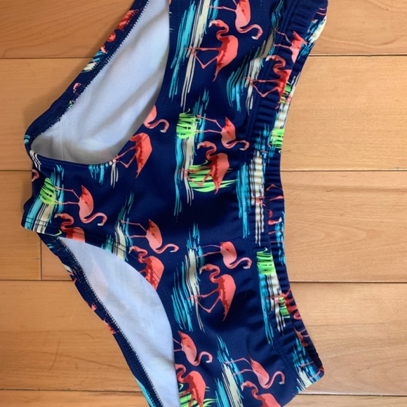 Lime ricki size s flamingo pattern two piece swimsuit - Picture 4 of 5
